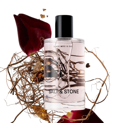 Salt & Stone Black Rose & Oud – tělový sprej s růží a oudem | Fasada